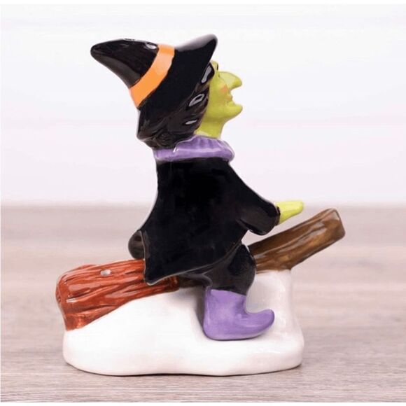 Witch and Broom Salt and Pepper Set - Picture 1 of 2